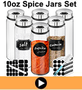 10oz spice jars with labels set