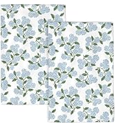 DAFENA Blue Green Kitchen Towels 16x24 Inch Hydrangea Floral Decor Dish Towels Cute Flower Spring...
