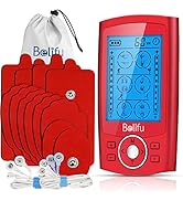Belifu Dual Channel TENS EMS Unit with 12 Pads, 24 Modes Muscle Stimulator, Electronic Pulse Mass...