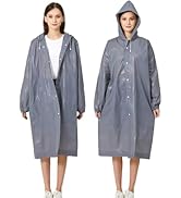 RUISHYY Rain Ponchos for Adults, Reusable EVA Rain Coats Waterproof Hooded Rain Jackets Rainwear ...