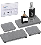 4PCS Water Absorbing Stone Tray for Sink, Fast Drying Stone Sink Tray, Water Absorbent Diatomite ...