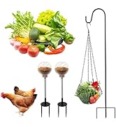 Hanging Chicken Feeder Accessories Large Poultry Vegetable Fruits Feeder Basket with Hanging Chai...