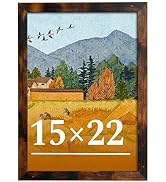Veleclo 15x22 Picture Frame for Wall Display, 15x22 Brown Picture Frame with Shatter Resistant Pl...