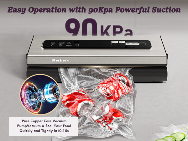 easy to use powerful suction 90KPA