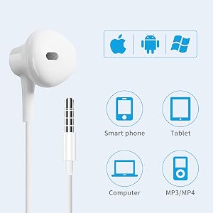 earbuds earphones wired with mcirohone for iphone