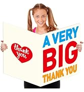A Very Big Thank You Jumbo Greeting Card with Envelope Gratitude Giant Greeting Card Thanks for B...