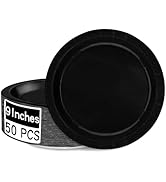50 Pieces of Paper Plates, Round Black Party Plates Pack, Disposable 9 Inches Paper Dinner Plates...