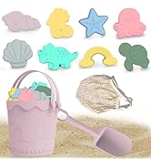 11Pcs Baby Beach Toys, Silicone Beach Toys, Baby Beach Essentials, Travel Friendly Beach Set, 1 B...