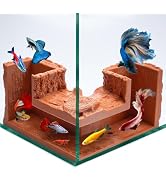 NUPICK Brown Aquarium Cave for Corners, PETG 3D Printed Fish Tank Cave Hideout with Smooth Surfac...