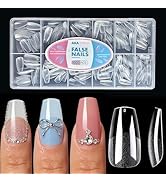 AKA Unicorn Square Nail Tips - 600Pcs Soft Gel Tips, Half Matte False Nails,Full Cover Fake Nail ...