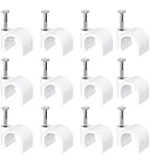 Jadaol 8mm Wide Design Cable Clips with Nails for Round Ethernet Cables, Cord Clips for Wall, Nai...