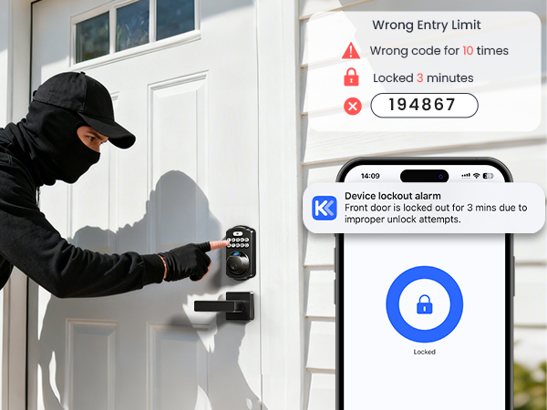 keyless entry door lock deadbolt with handle set
