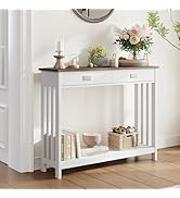 ChooChoo Farmhouse Console Table with Drawer, Mission Narrow Entryway Sofa Table with Storage, fo...