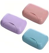YKuzLx 3 Pcs Travel Soap Case, Travel Soap Container, Travel Soap Dish - Portable Soap Holder Tra...