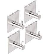 HANZE Adhesive Hooks Wall Hangers Heavy Duty Sticky Hooks Waterproof Stainless Steel Hanger Towel...
