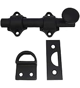 QCAA Solid Brass Dutch Door Bolt, 4", Matte Black, 1 Pack, Made in Taiwan