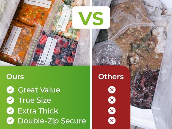 variety freezer bags gallon quart sandwich pcs freezer safe double air tight seal