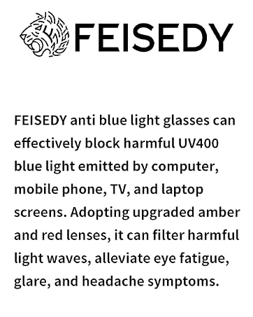 FEISEDY anti blue light glasses can effectively block harmful blue light