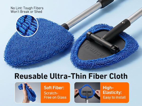 Lint-free microfiber pads instantly lock in water and grease without streaks.