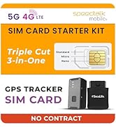 SpeedTalk Mobile GPS Tracker SIM Card Starter Kit | 3 in 1 Universal Simcard: Standard, Micro, Na...