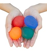 RMS 4-Pack Hand Exercise Balls - Physical & Occupational Therapy Kit for Strengthening Grip & Red...