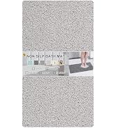Rzoysia 0.6" Thick No Suction Cups Non Slip Shower Mat, 16"x27.5", Two Colors Design Anti-Dirty B...