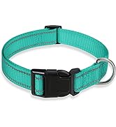 Reflective Dog Collar with Buckle Adjustable Safety Nylon Collars for Small Medium Large Dogs, Gr...