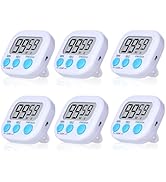 Mwellewm 6 Packs Digital Timers for Classroom Kitchen Timer Small Magnetic Countdown Stopwatch fo...
