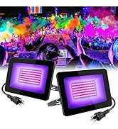 inShareplus 2 Pack 30W UV Light, 395nm-405nm IP66 Waterproof Outdoor High Power Black Lights, wit...
