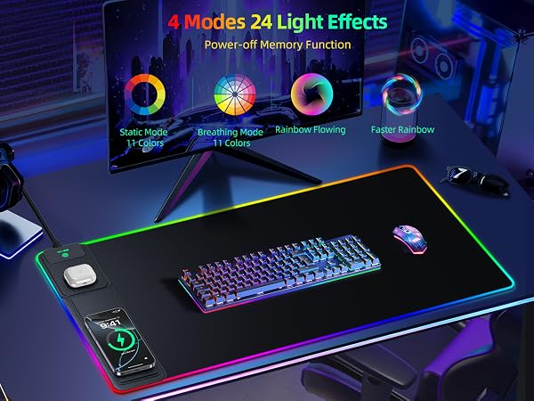 RGB gaming mouse pad