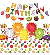 Fruit Birthday Decorations-143Pcs Fruit Theme Plates and Napkins Kit Summer Tutti Frutti Tablewar...
