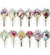 LawnIdyll 12/24 PCS Charming Dried Flowers Bouquet for Vase Various Dried Wildflowers with Stems ...
