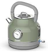 Amaste Electric Kettle, Retro Electric Tea Kettle with Thermometer, 57 Oz Hot Water Kettle for Co...