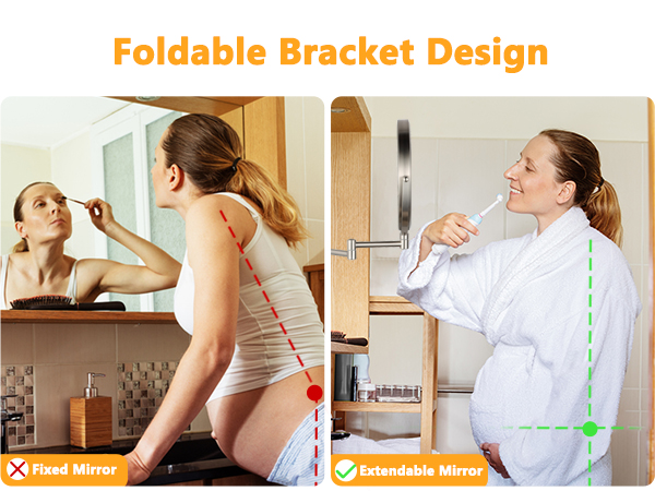 mirror with extendable arm