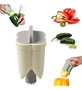 Pepper Seed Corer Remover, 2 in 1 Bell Pepper Cutter Pepper Porer Seed Remover Tool, Pepper Desee...