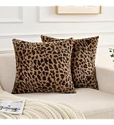 GALMAXS7 Cheetah Pillow Covers Leopard Throw Pillow Covers Set of 2, 20x20 | Faux Fur Throw Pillo...