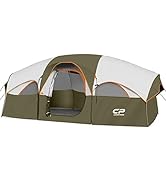 CAMPROS CP Tent 8 Person Camping Tents, Weather Resistant Family Tent, 5 Large Mesh Windows, Doub...