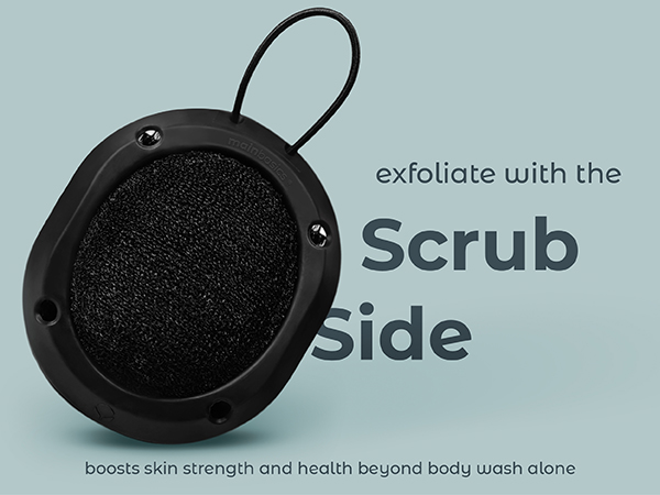 exfoliate with the scrub side loofah for men