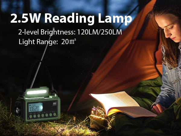Radio with reading lamp
