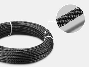 black stainless steel wire rope
