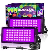 2 Pack 50W LED Black Light, Blacklight Flood Light for Glow Party IP66 Waterproof, Outdoor Black ...