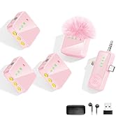 Gicorino Wireless Lavalier Microphone for iPhone, Android, Cameras - Mini Microphone with Noise R...