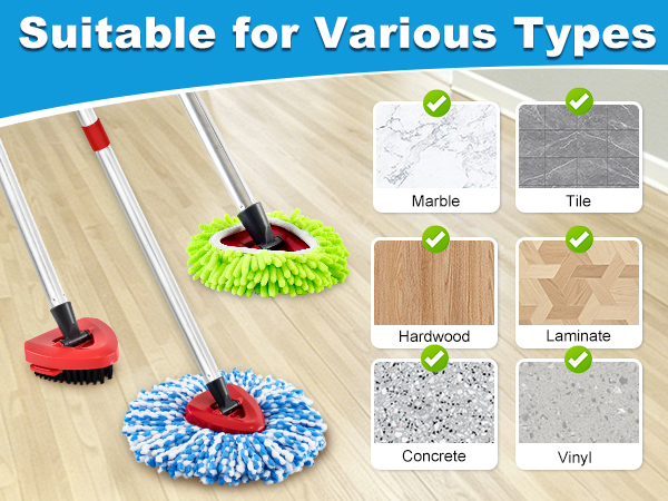 Mop Replace Heads Compatible with O-Cedar RinseClean 2 Tank Spin Mop System