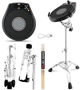 EASTROCK Electronic Practice Drum Pad With Stand, 12 Inches Portable Drum Pad,Silent Drum Electri...