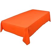 Amcrate Rectangular Plastic Orange Reusable Tablecloth Cover - Ideal for Weddings, Party’s, Birth...