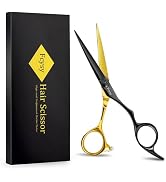 Fcysy 5.5 Inch Professional Barber Hair Cutting Scissors, Premium 440C Stainless Steel Haircut Sh...