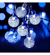 Blue-Crystal Globe Solar Lights,Solar Lights Outdoor Waterproof with 8 Lighting Modes 7M/ 24 Ft,5...