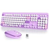 iTastatur Typewriter Wireless Keyboard and Mouse Combo,2.4G Office 104 Keys Full-Sized Retro Punk...