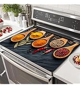 HOMETITUTE Stove Top Covers for Electric Cooktop Glass Top Protector 28x20 Inches Spice Herb Kitc...