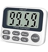 XREXS Digital Kitchen Timer, Magnetic Countdown Up Cooking Timer Clock with Large LCD Display, Ad...